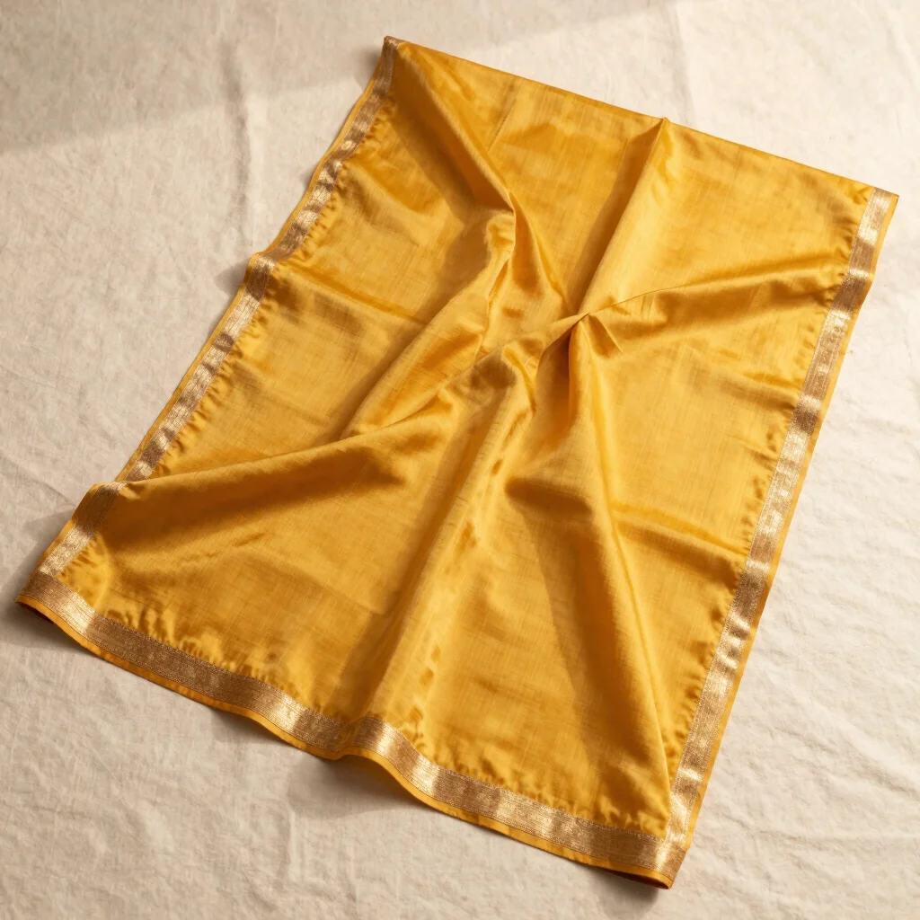 Mustard Silk Dupatta with Zari