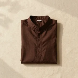 Deep Brown Handloom Cotton Kameez