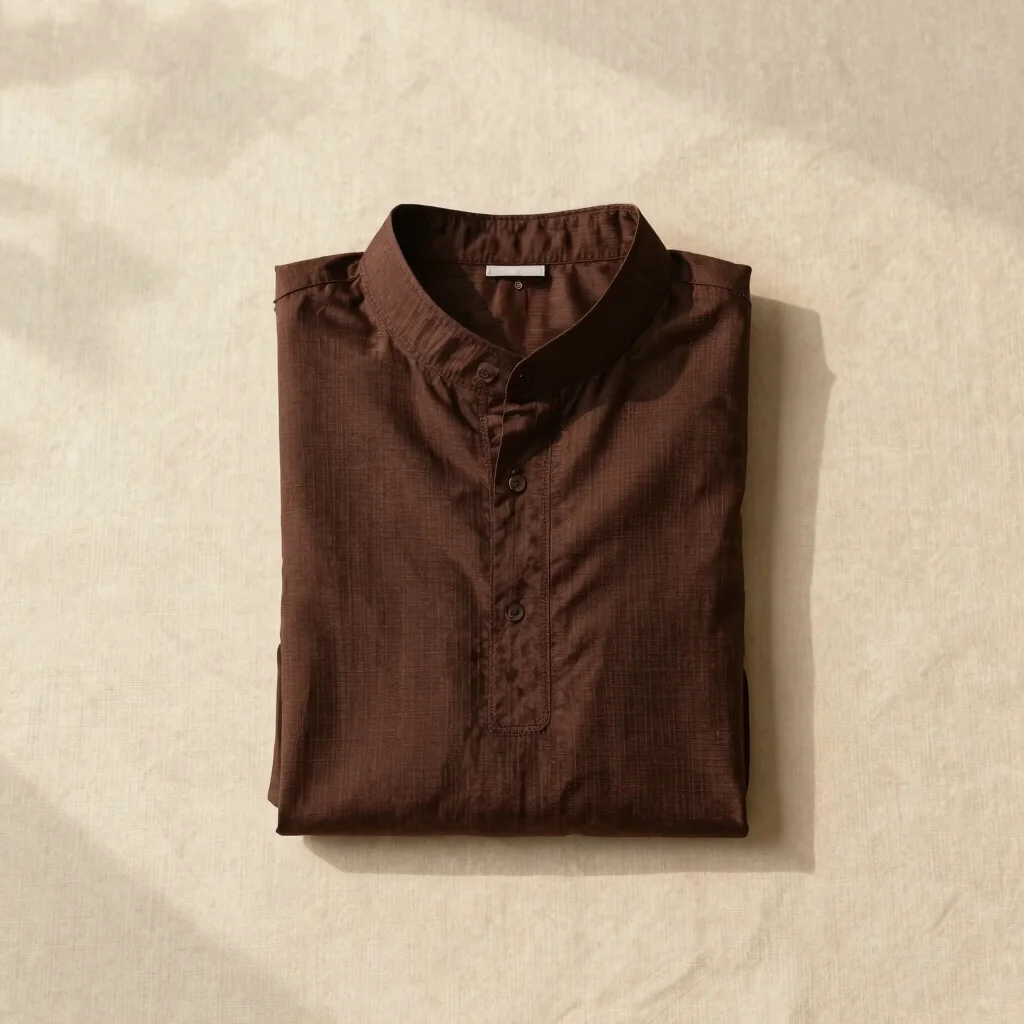 Deep Brown Handloom Cotton Kameez